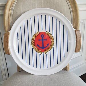 Vtg 1980s Oneida Large Melamine Outdoors Serving Tray Nautical Boat Anchor